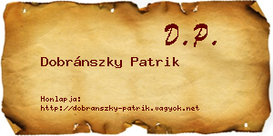 Dobránszky Patrik névjegykártya
