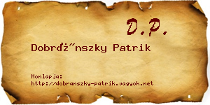 Dobránszky Patrik névjegykártya