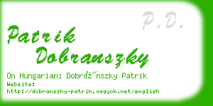 patrik dobranszky business card